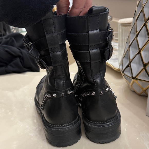 Nine West Black Studded Moto Boots - Picture 3 of 3